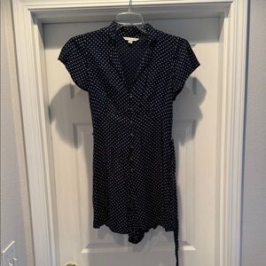 American eagle navy blue polka dot romper
